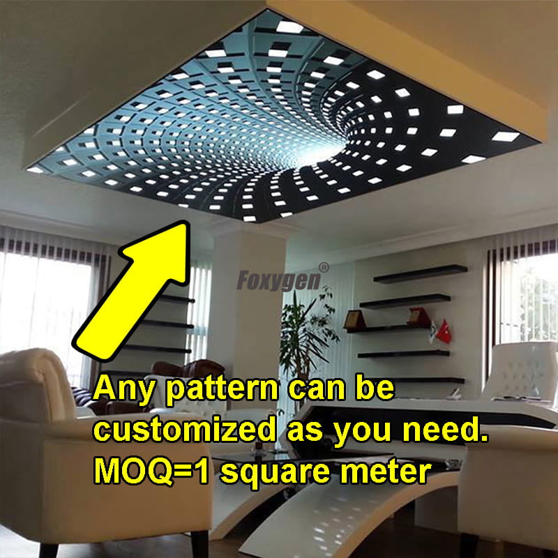 UV printed 3D stretch ceiling with backlighting